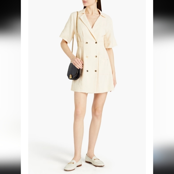 10. NWT SANDRO ALIZE DOUBLE BREASTED TWEED MINI DRESS SIZE FR 34 / US 2 - Picture 2 of 9